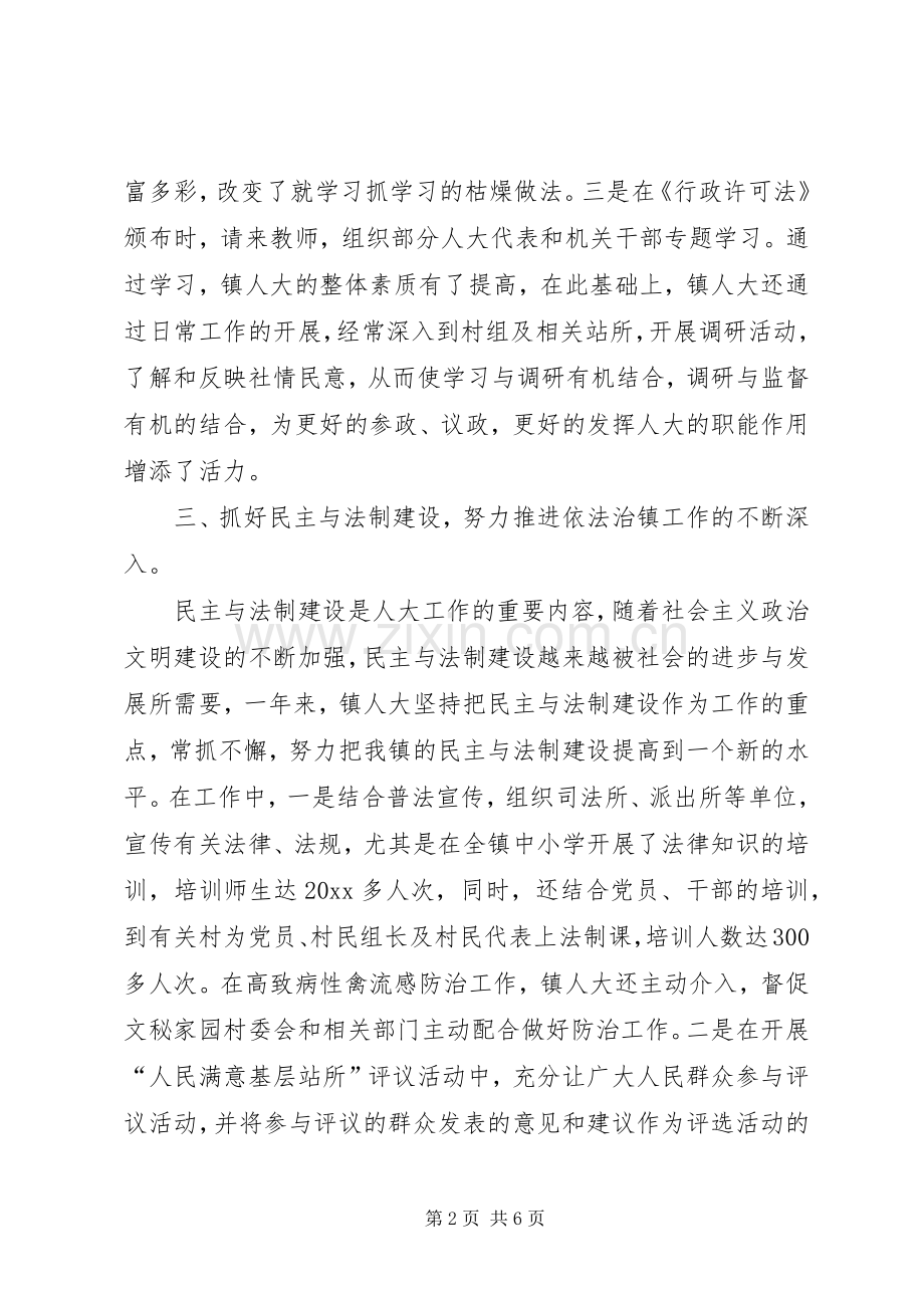 人大工作总结及镇人大工作计划.docx_第2页