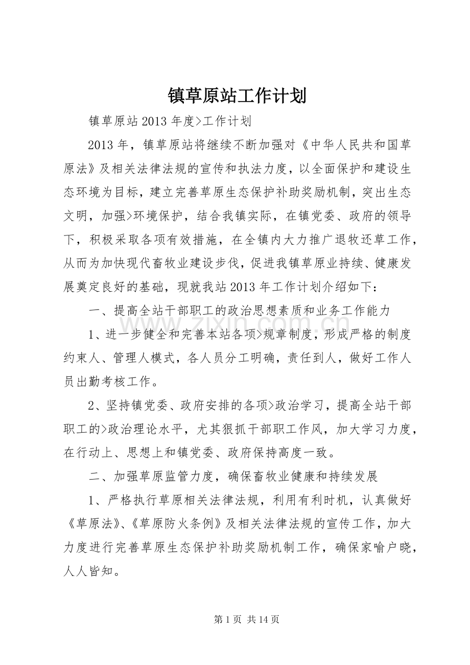 镇草原站工作计划.docx_第1页