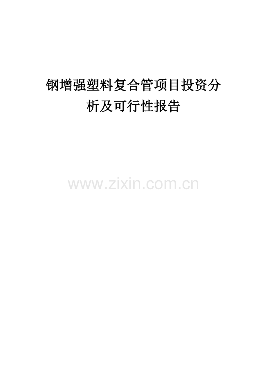 钢增强塑料复合管项目投资分析及可行性报告.docx_第1页