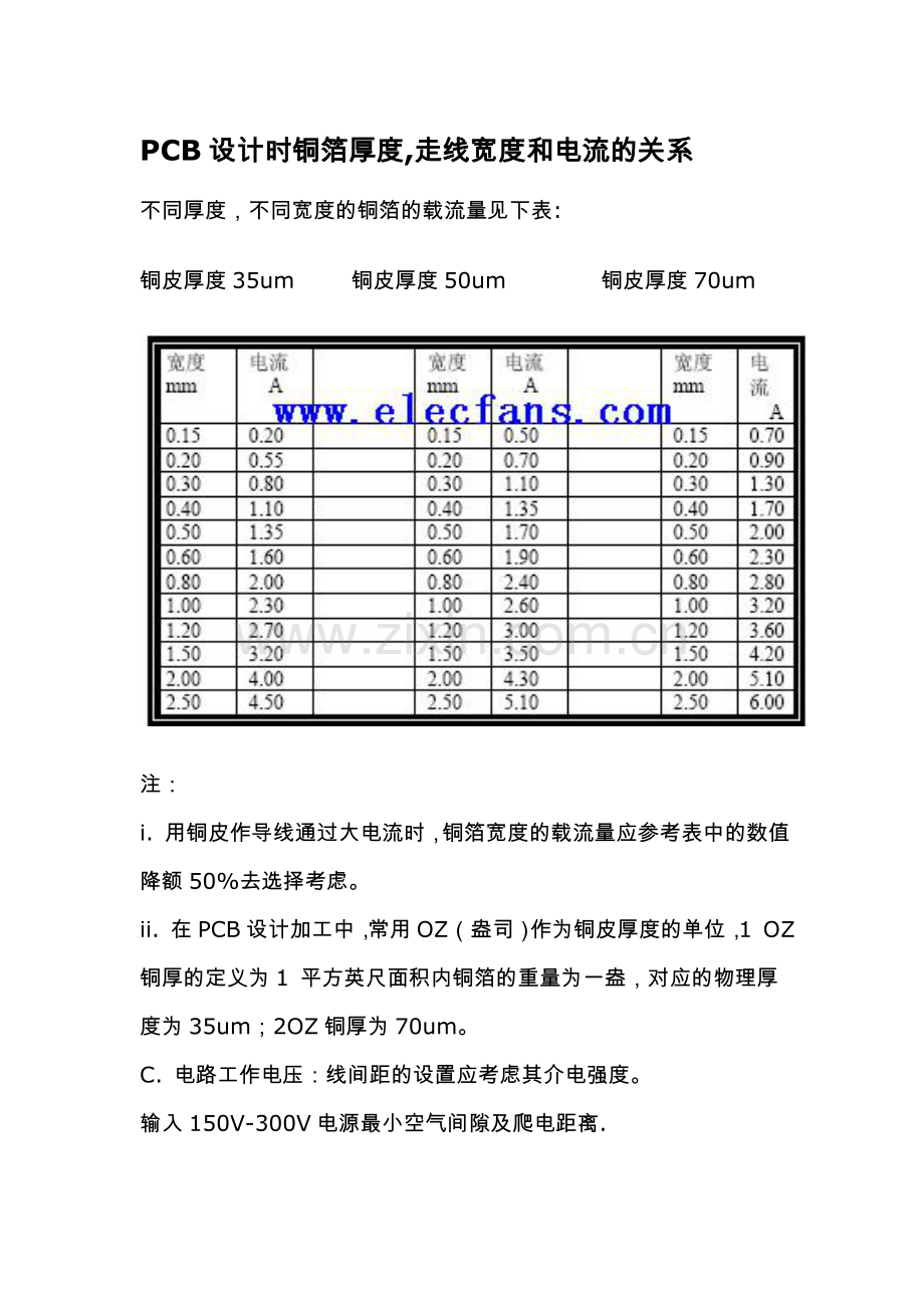 PCB铜箔厚度布线宽度承受电流.doc_第1页
