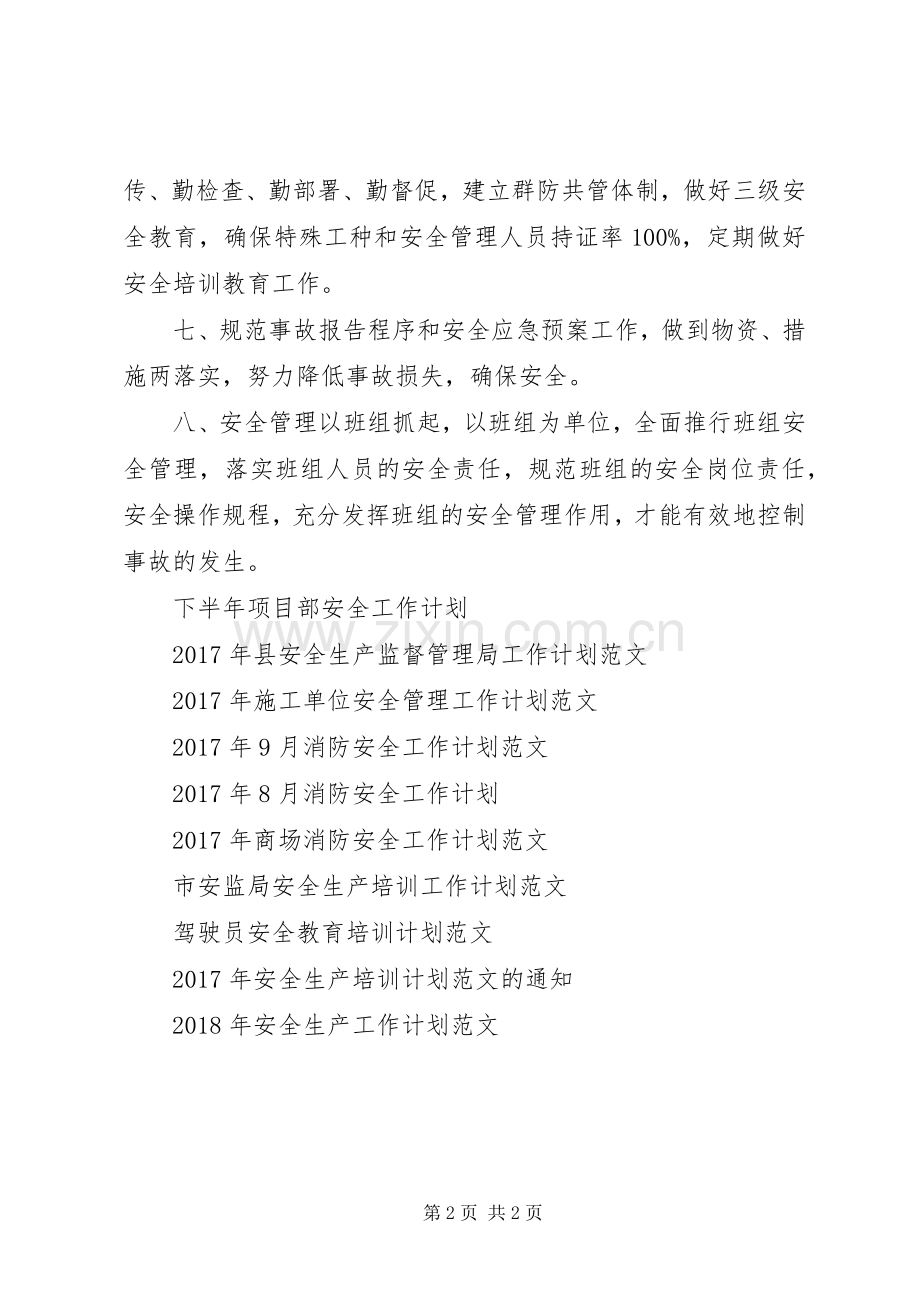 公司船运安全工作计划范文.docx_第2页
