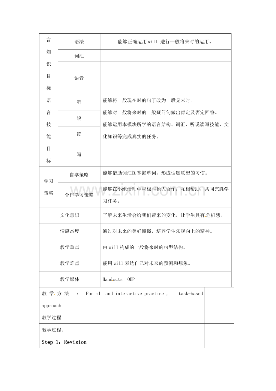 天津市宝坻区新安镇七年级英语下册 Module 4 Life in the future Unit 3 Language in use教案 （新版）外研版-（新版）外研版初中七年级下册英语教案.doc_第2页