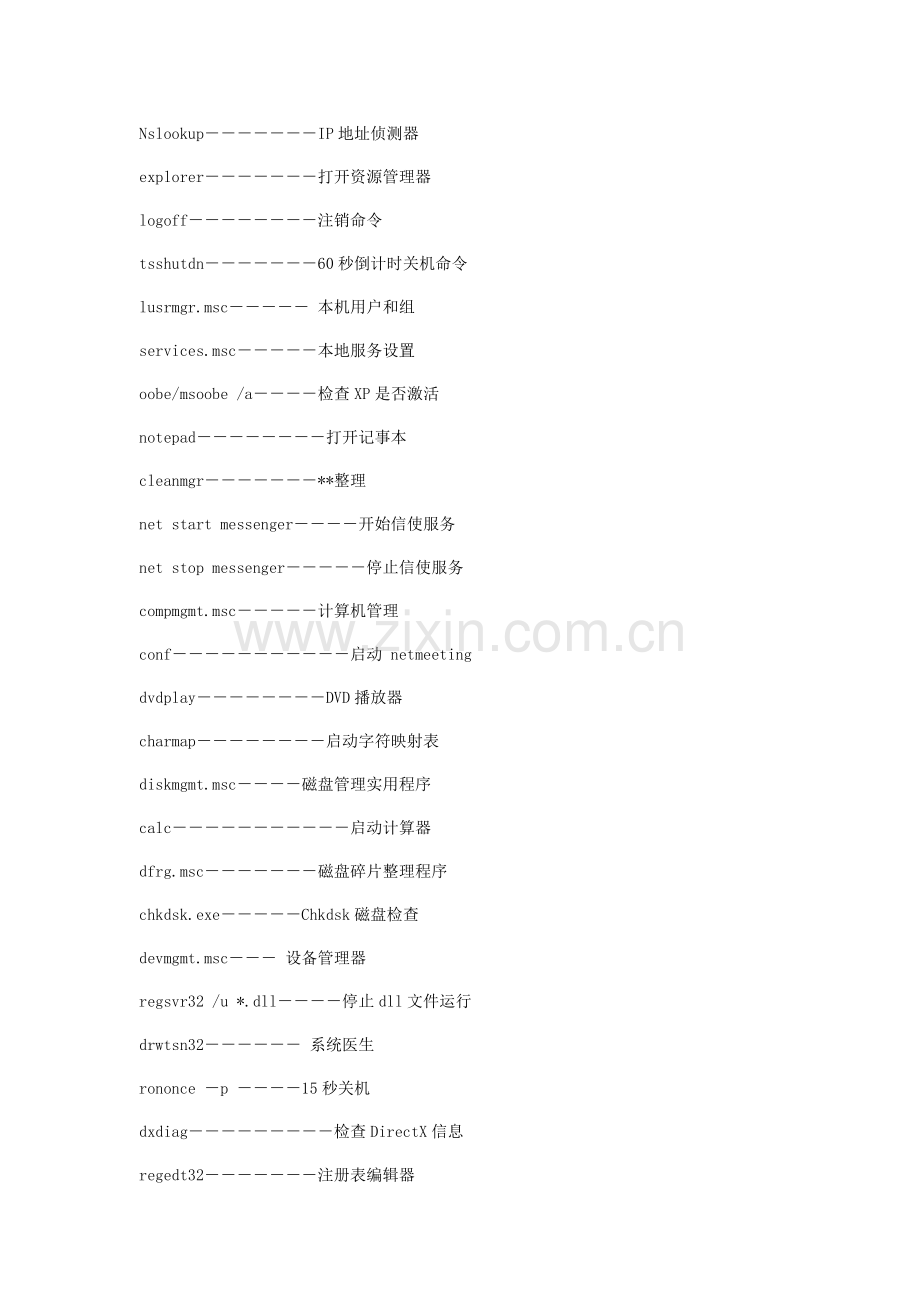 开始→运行→输入的命令集锦.doc_第1页