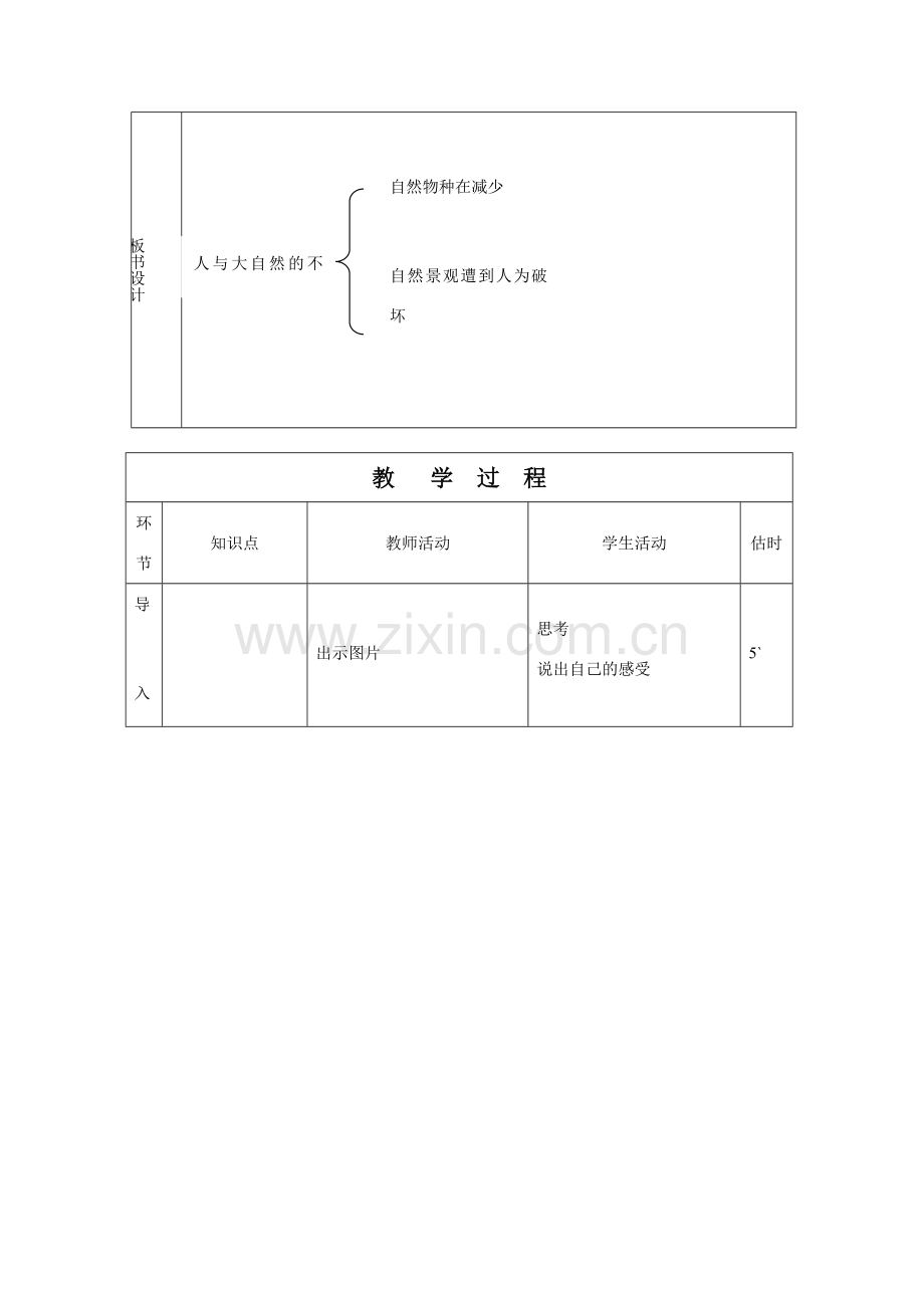 八年级政治 第六单元与大自然和谐相处教案 鲁教版.doc_第2页