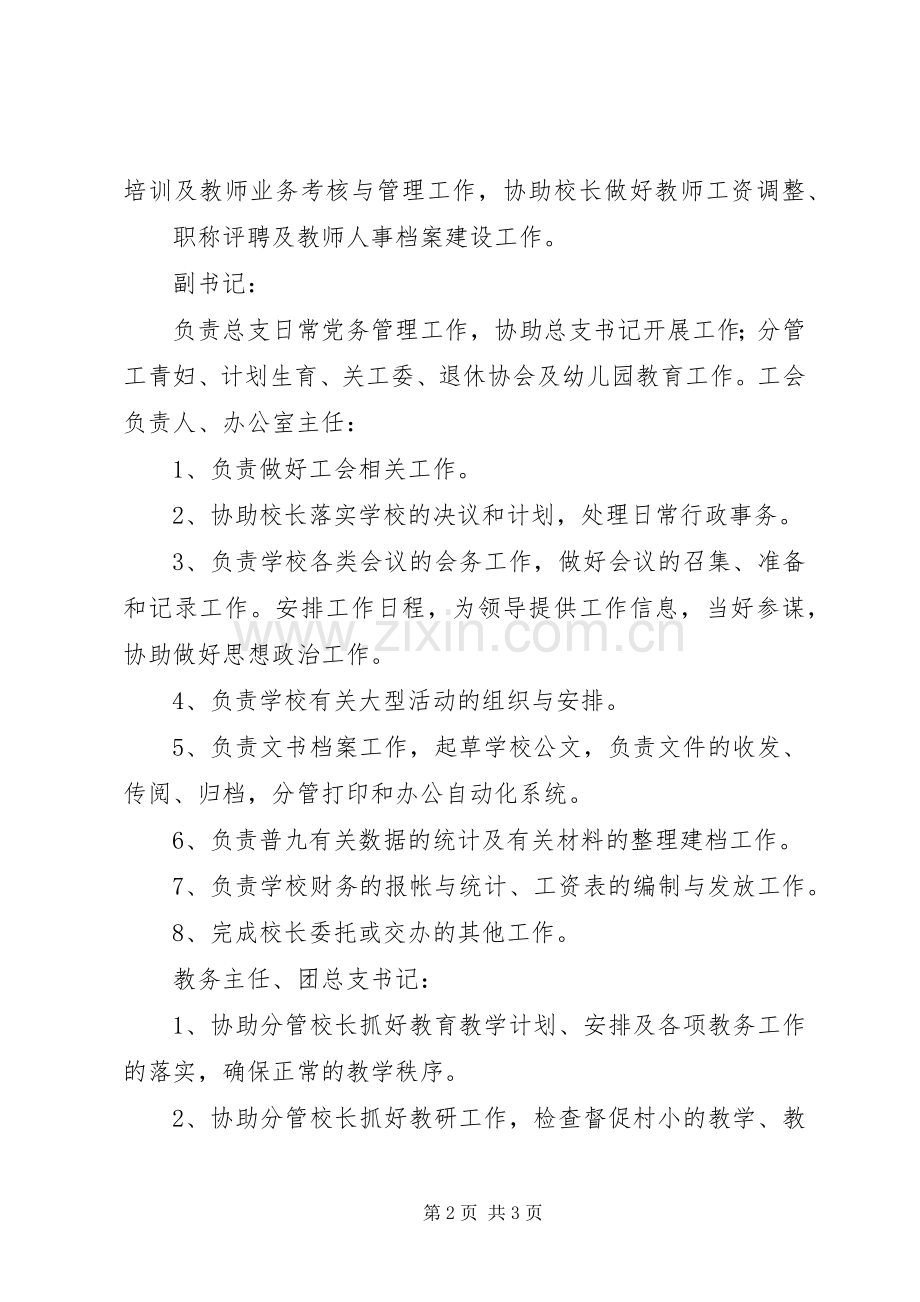 张畈中心小学党支部人员分工安排 .docx_第2页