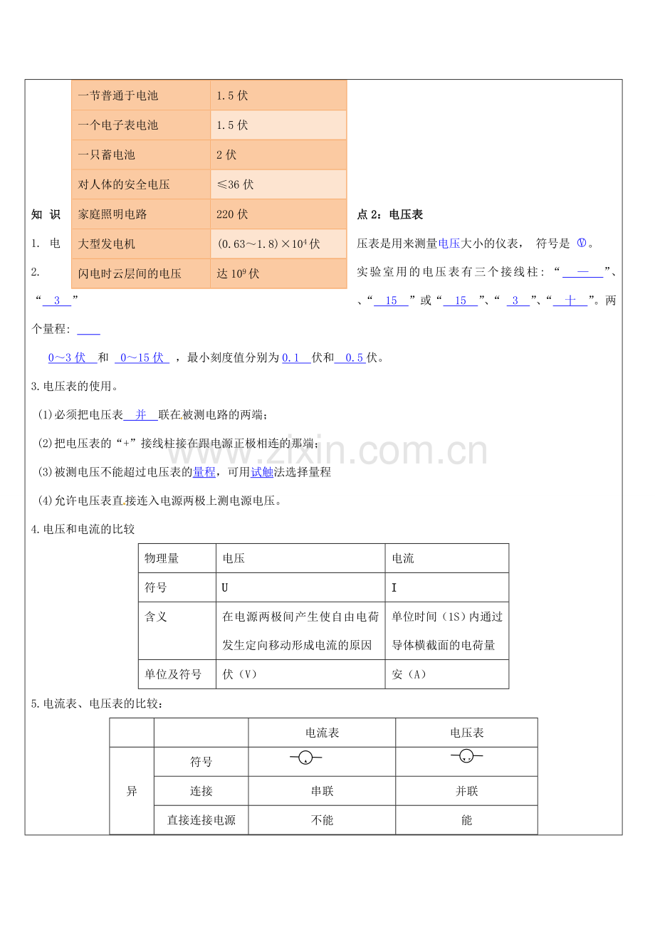 八年级科学上册 第13讲 电压欧姆定律教案 浙教版-浙教版初中八年级上册自然科学教案.doc_第2页