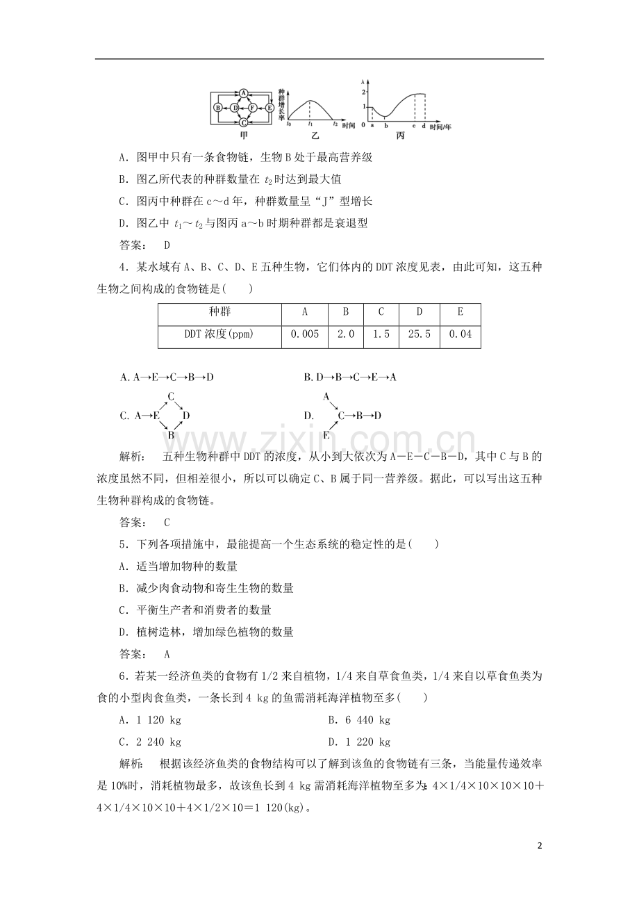 2014年高考生物-第4章-种群和群落-第5章-生态系统及其稳定性-第6章-生态环境的保护(能力卷)高效测评卷-新人.doc_第2页