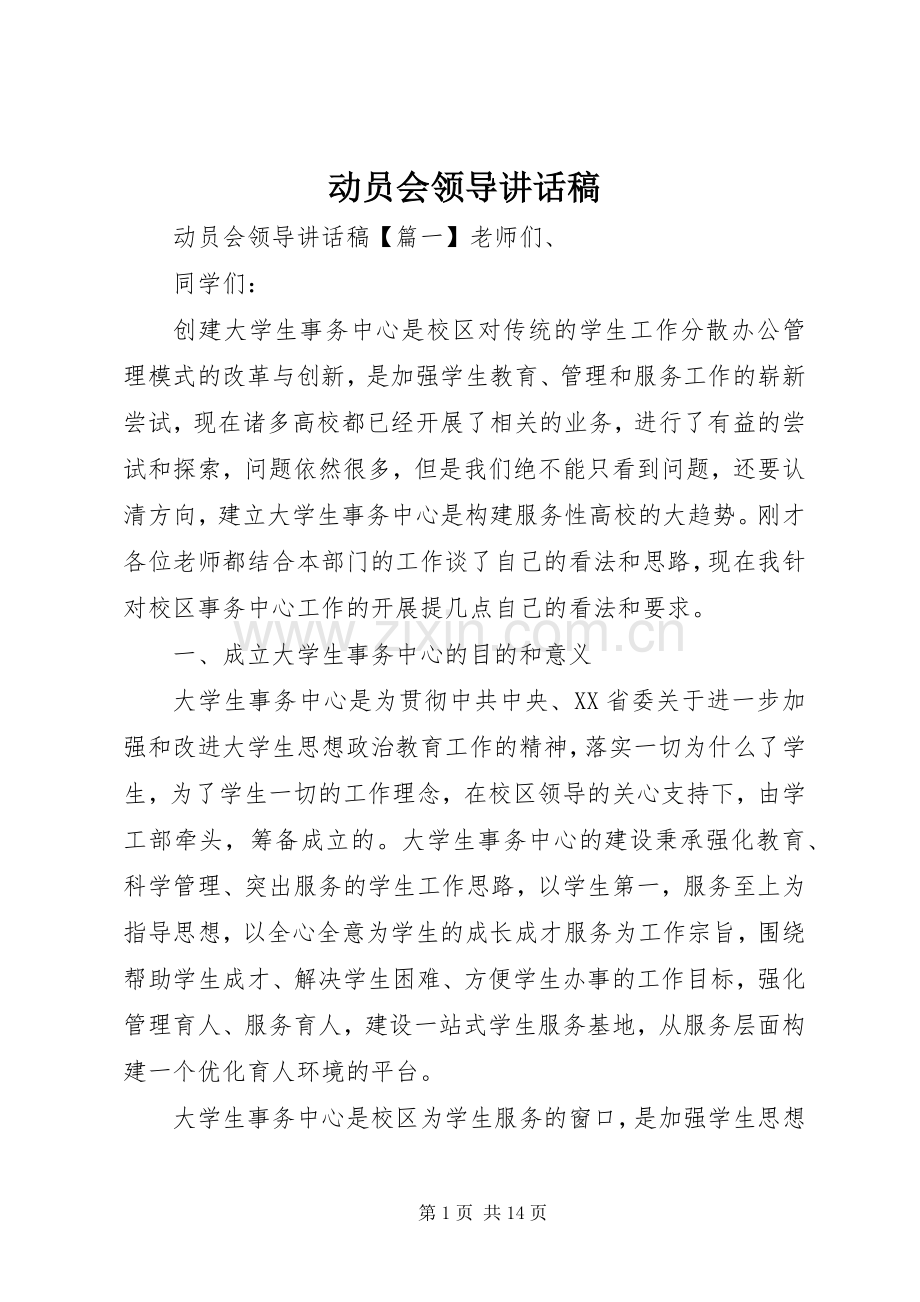 动员会领导讲话发言稿.docx_第1页
