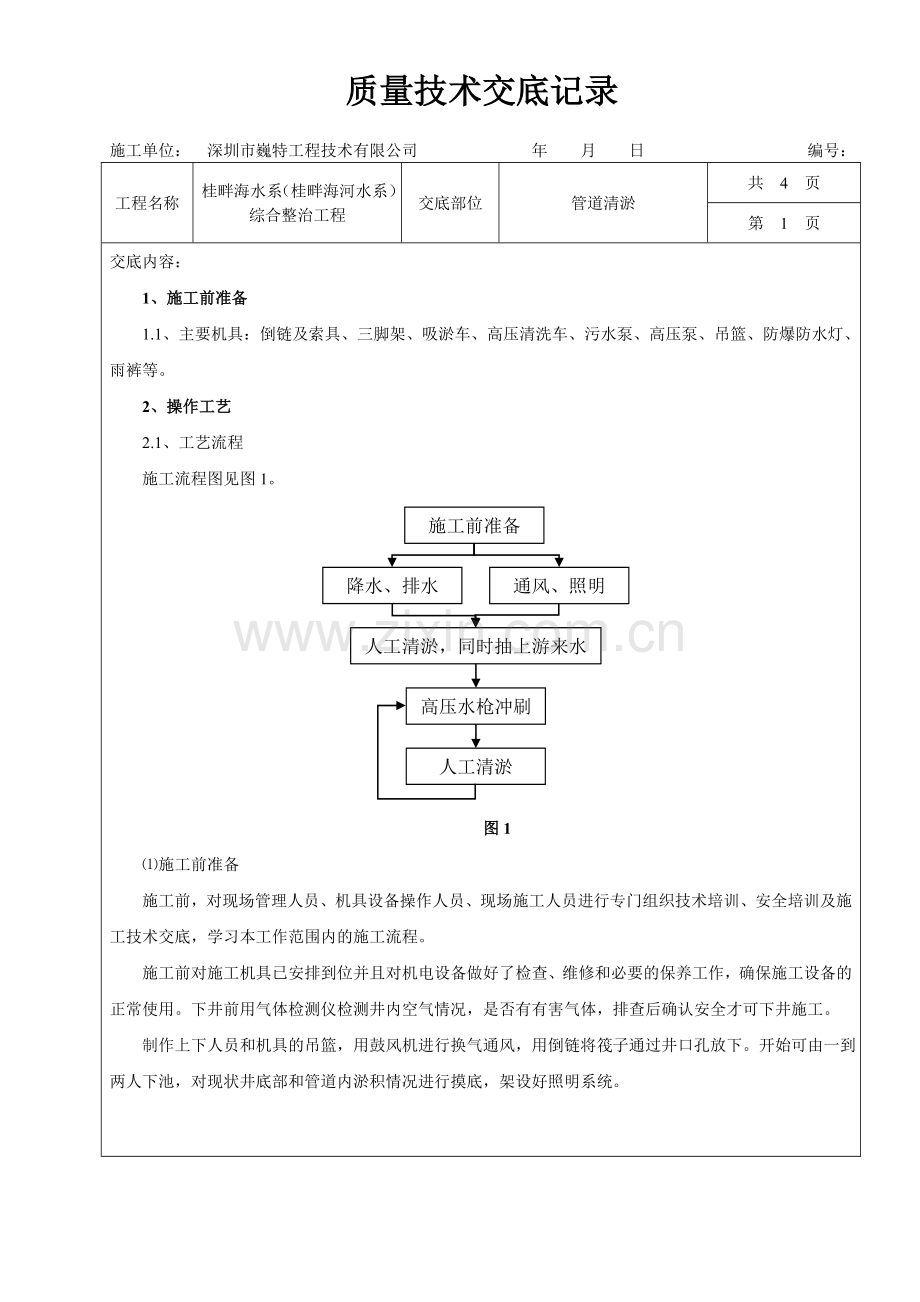 管道清淤技术交底.doc_第1页