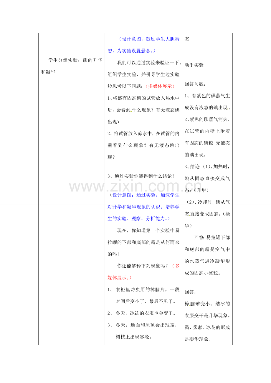 八年级物理上册 3.4 升华和凝华教案 （新版）新人教版-（新版）新人教版初中八年级上册物理教案.doc_第2页