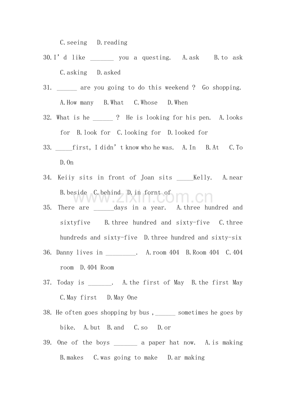 六年级英语练习题（二）.doc_第2页