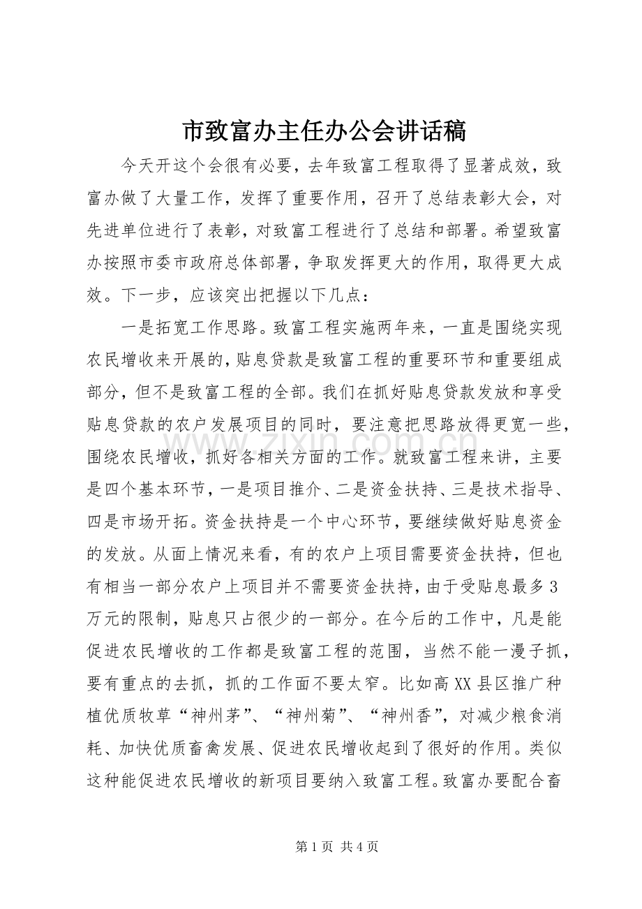 市致富办主任办公会讲话发言稿.docx_第1页