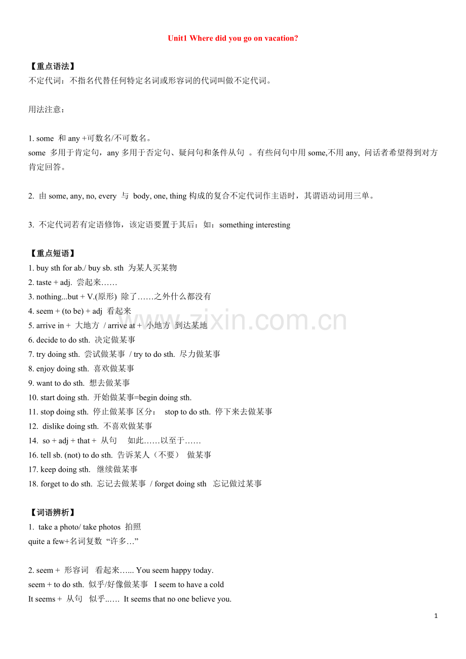 人教版八年级英语上册单词,短语,句型和语法总结.doc_第1页
