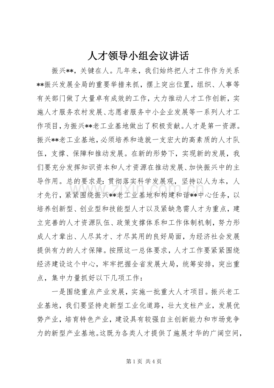 人才领导小组会议讲话发言.docx_第1页