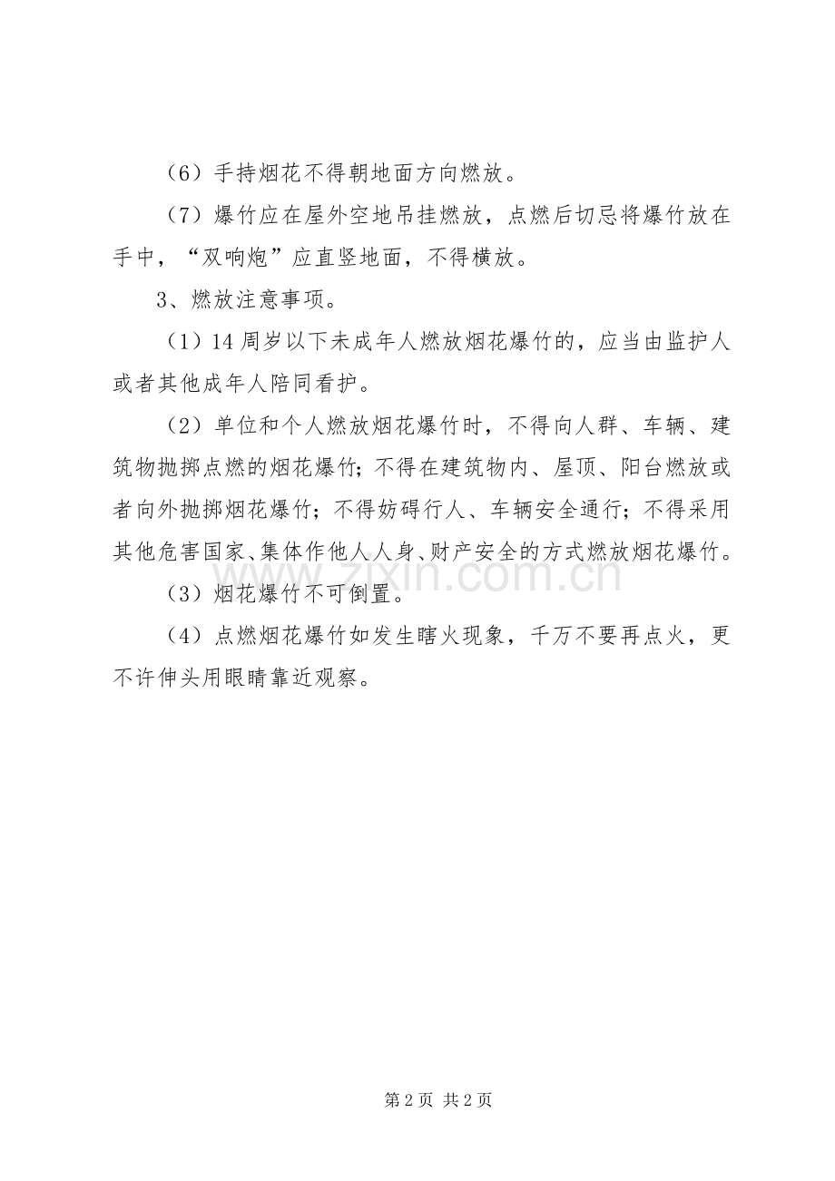 安全燃放烟花爆竹教育的讲话发言稿.docx_第2页
