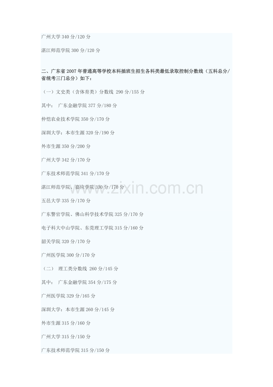 广东省专插本考试历年最低录取控制分数线.docx_第2页