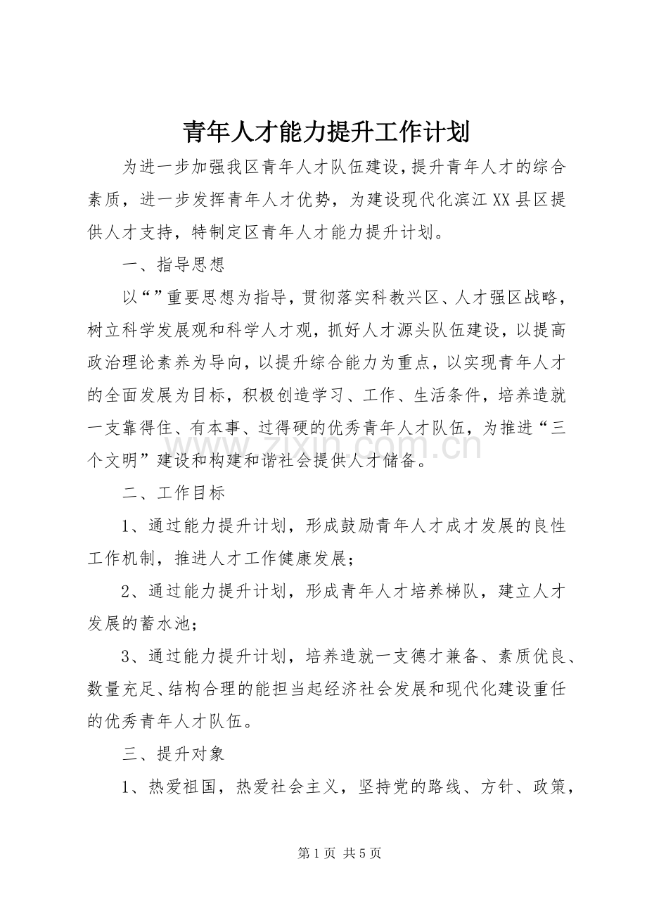 青年人才能力提升工作计划.docx_第1页