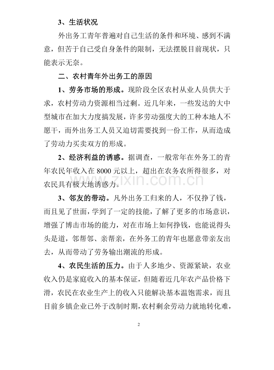农村外出务工青年现状的调查与思考.doc_第2页