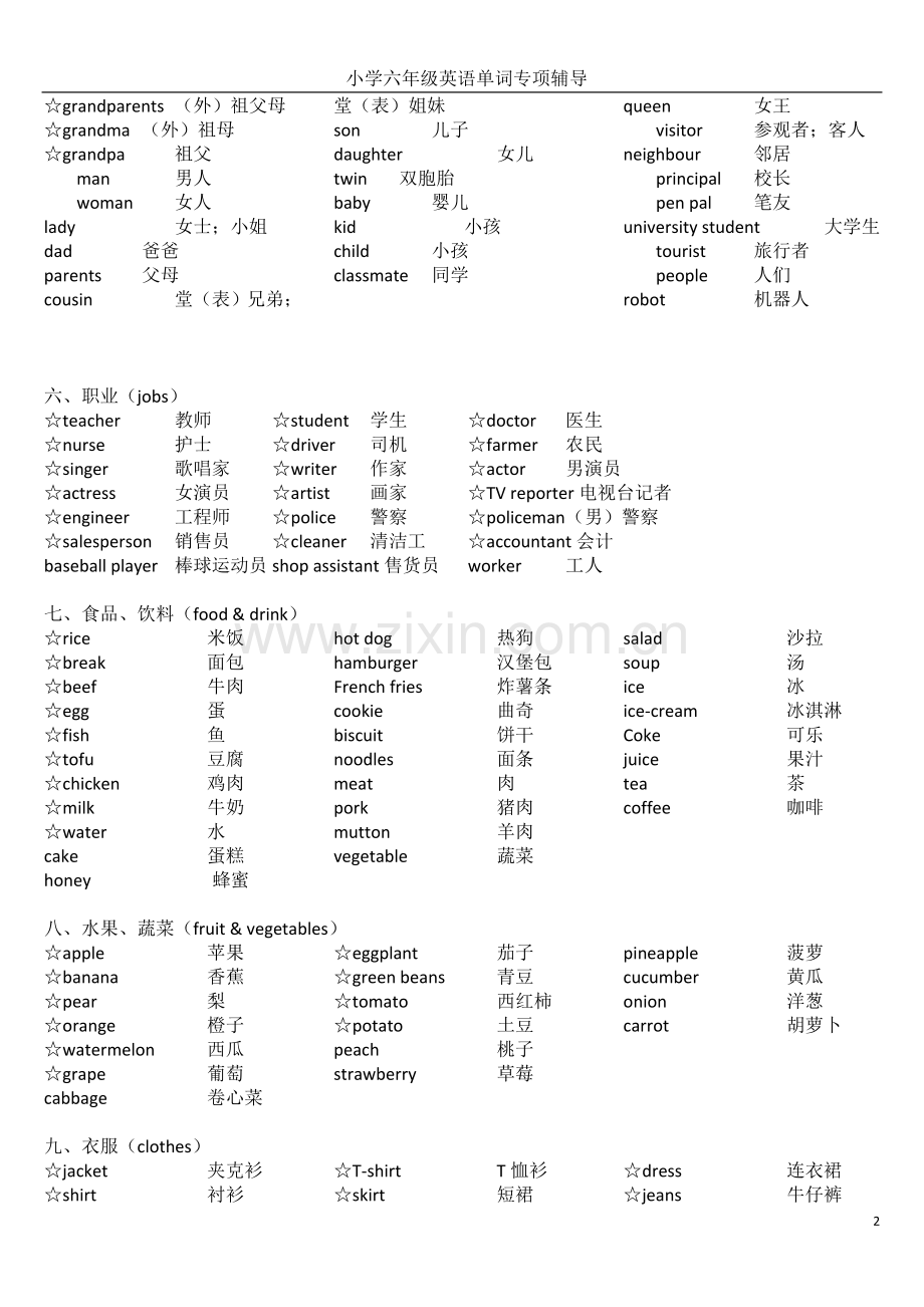 新版PEP小学英语单词分类精心汇总.doc_第2页