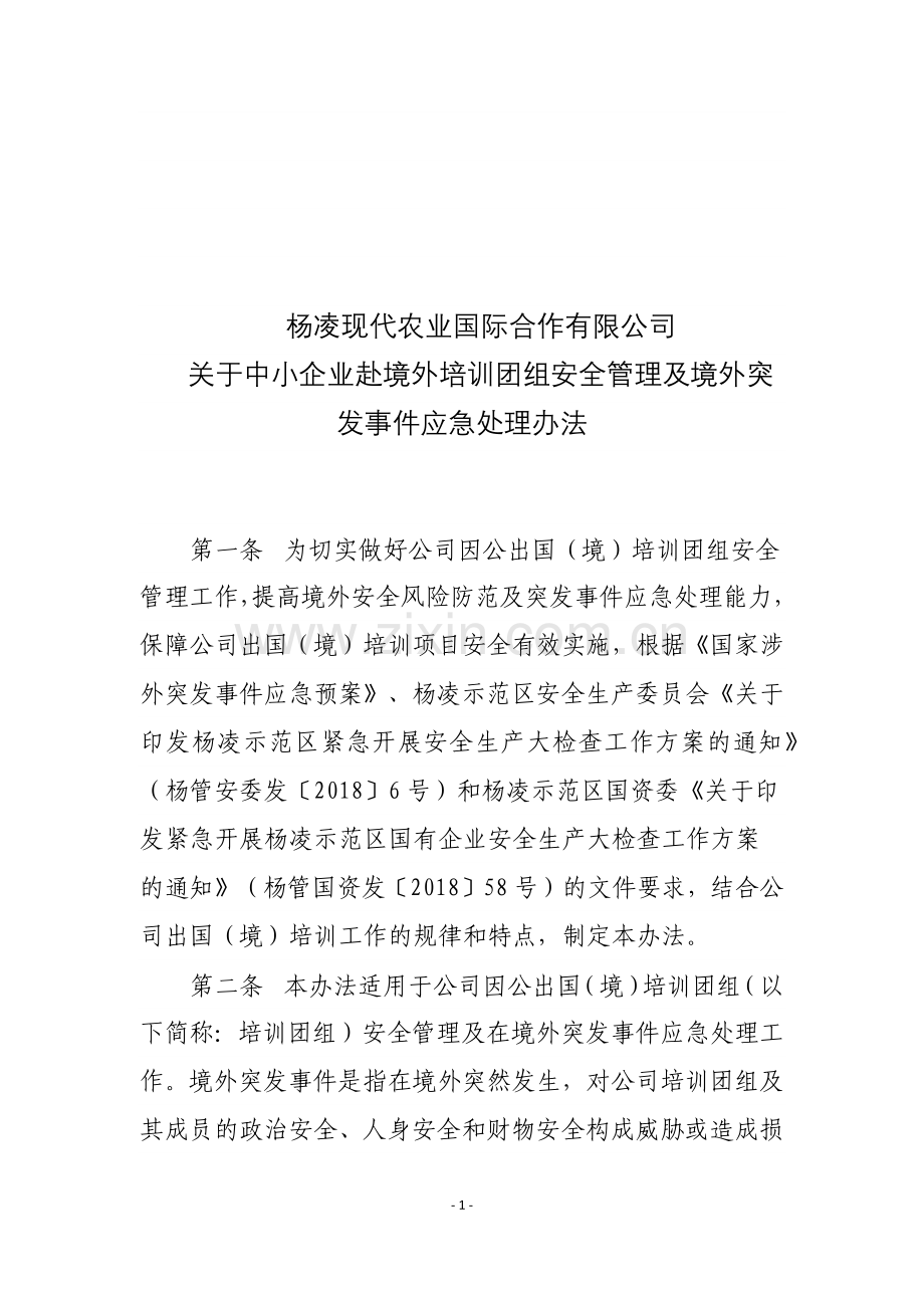 境外培训安全管理办法.doc_第1页