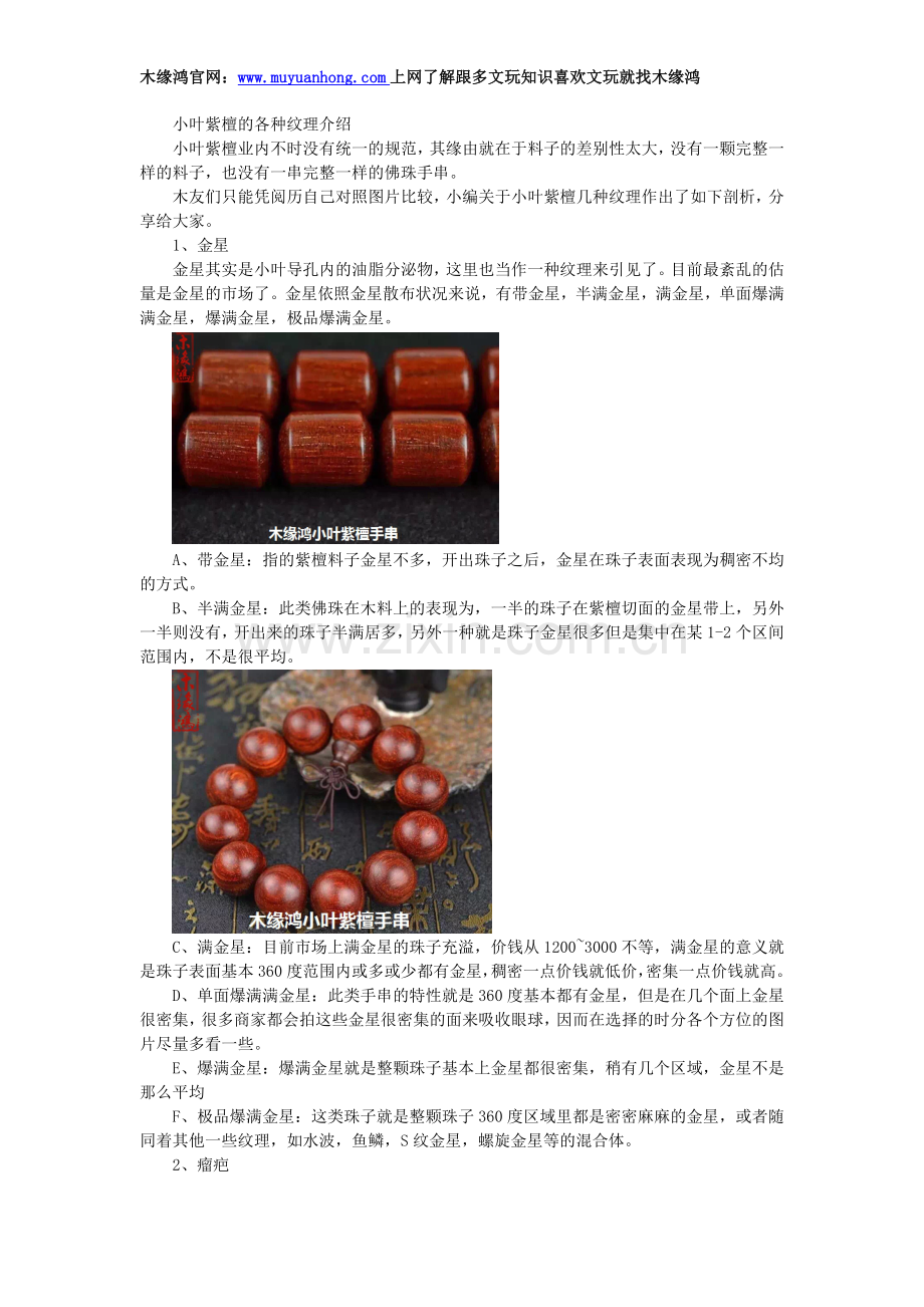 小叶紫檀的各种纹理介绍.doc_第1页