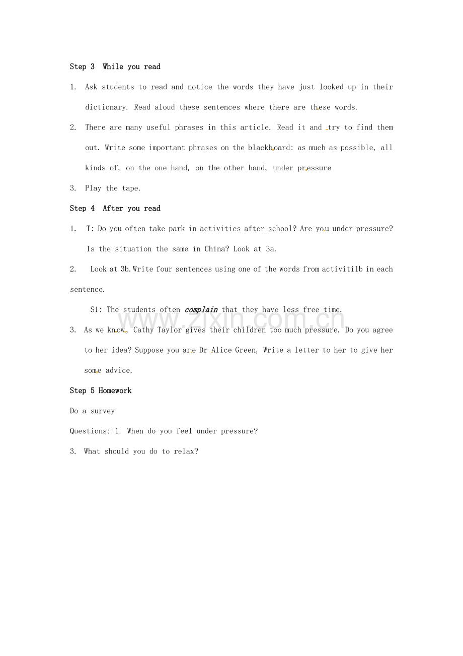 安徽省安庆市第九中学八年级英语下册《Unit 2 What should I do Reading》教案 人教新目标版.doc_第2页