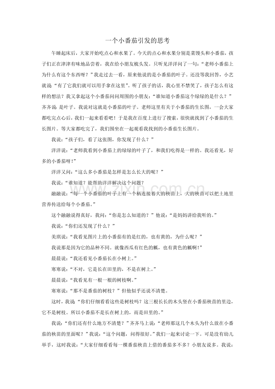 一个番茄引发的思考.doc_第1页