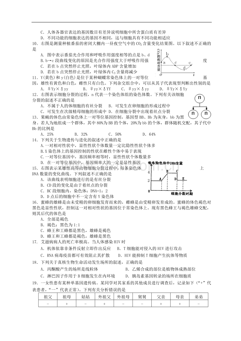 山东省烟台市2012届高三3月诊断性测试（一模）.doc_第2页