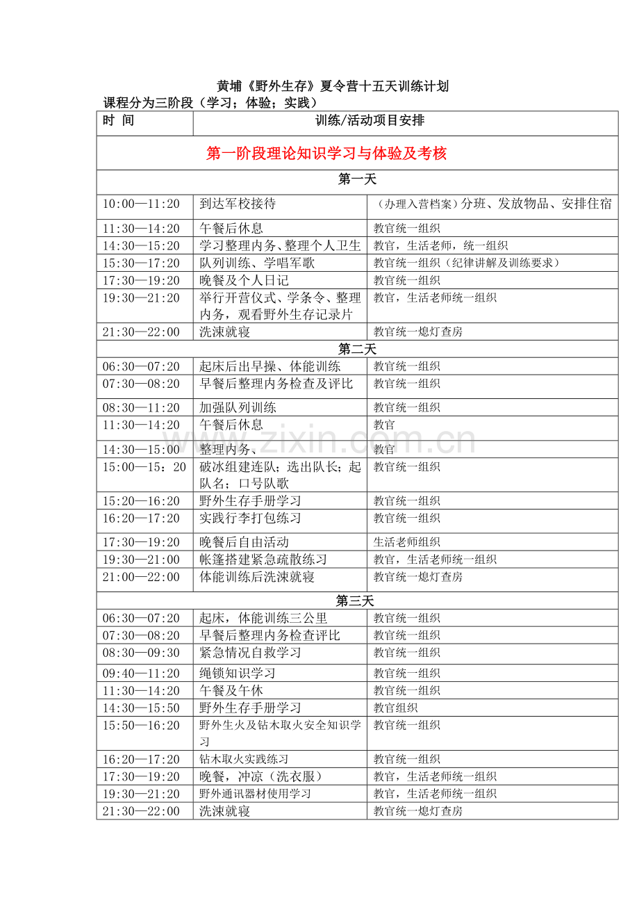 野外生存十五天计划.doc_第1页