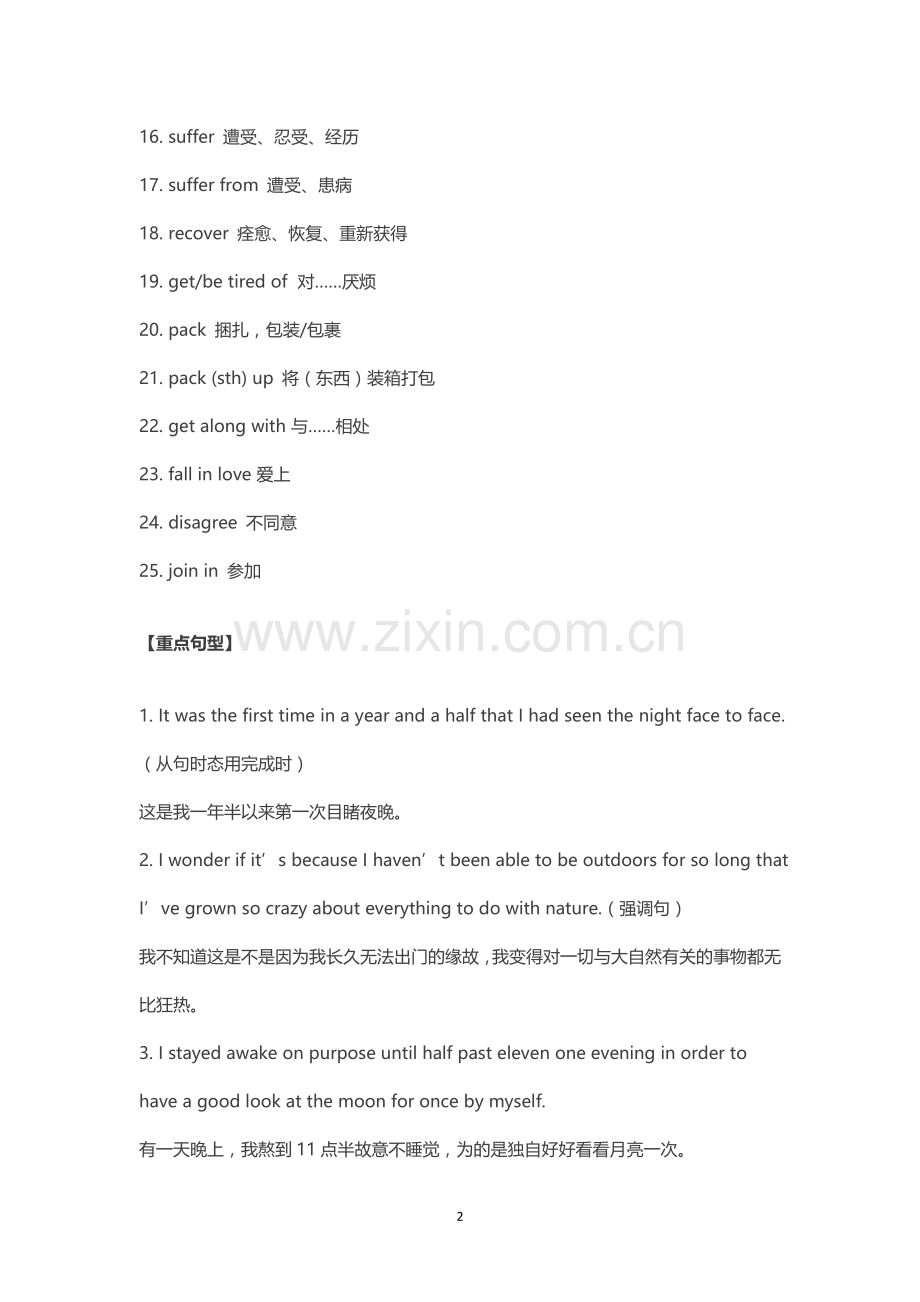 高中英语人教版必修1重点词汇、短语、句型、语法全汇总.doc_第2页