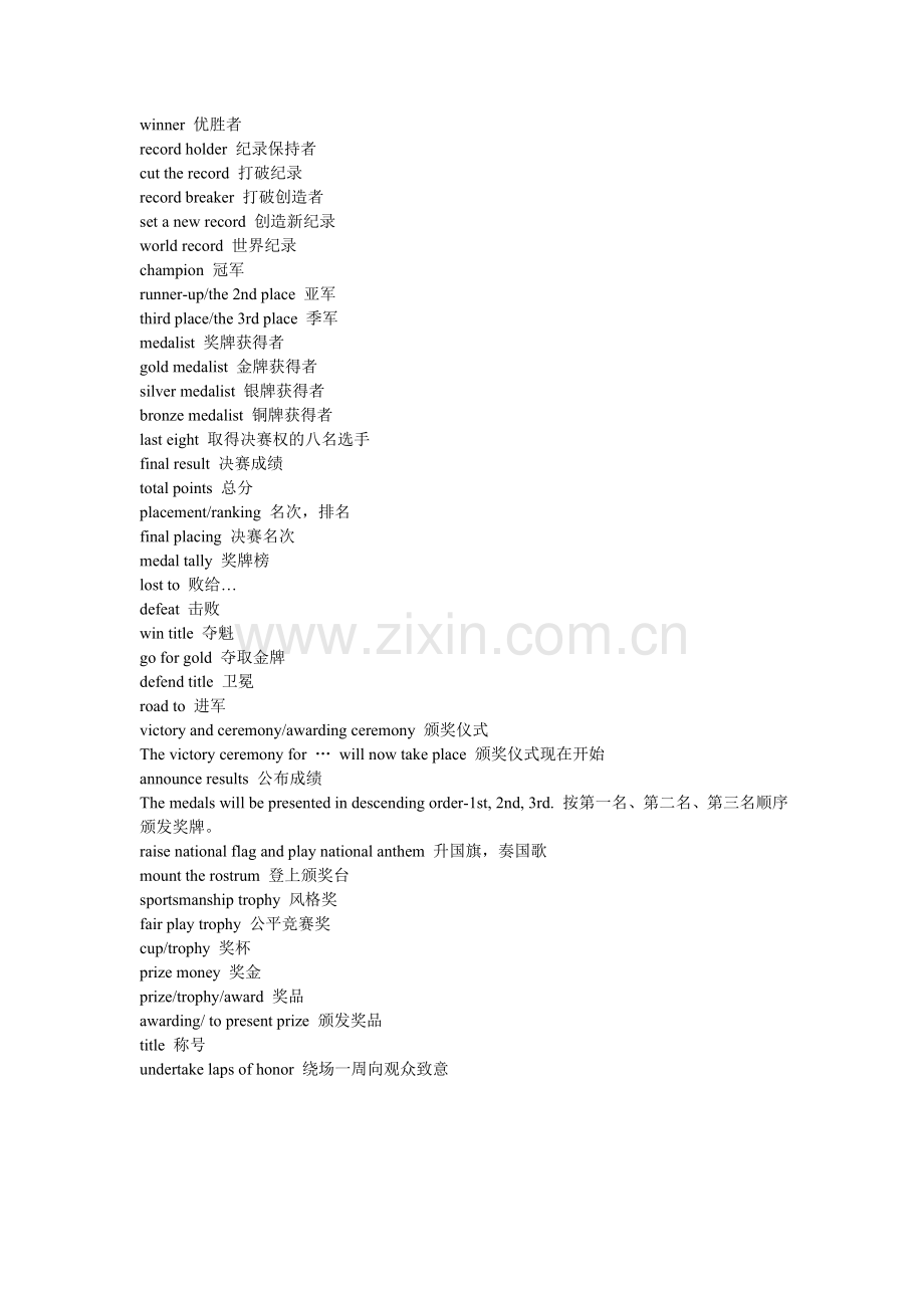体育比赛结果常用语.doc_第1页