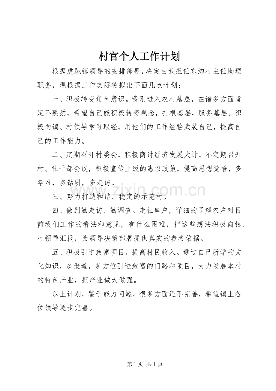 村官个人工作计划.docx_第1页