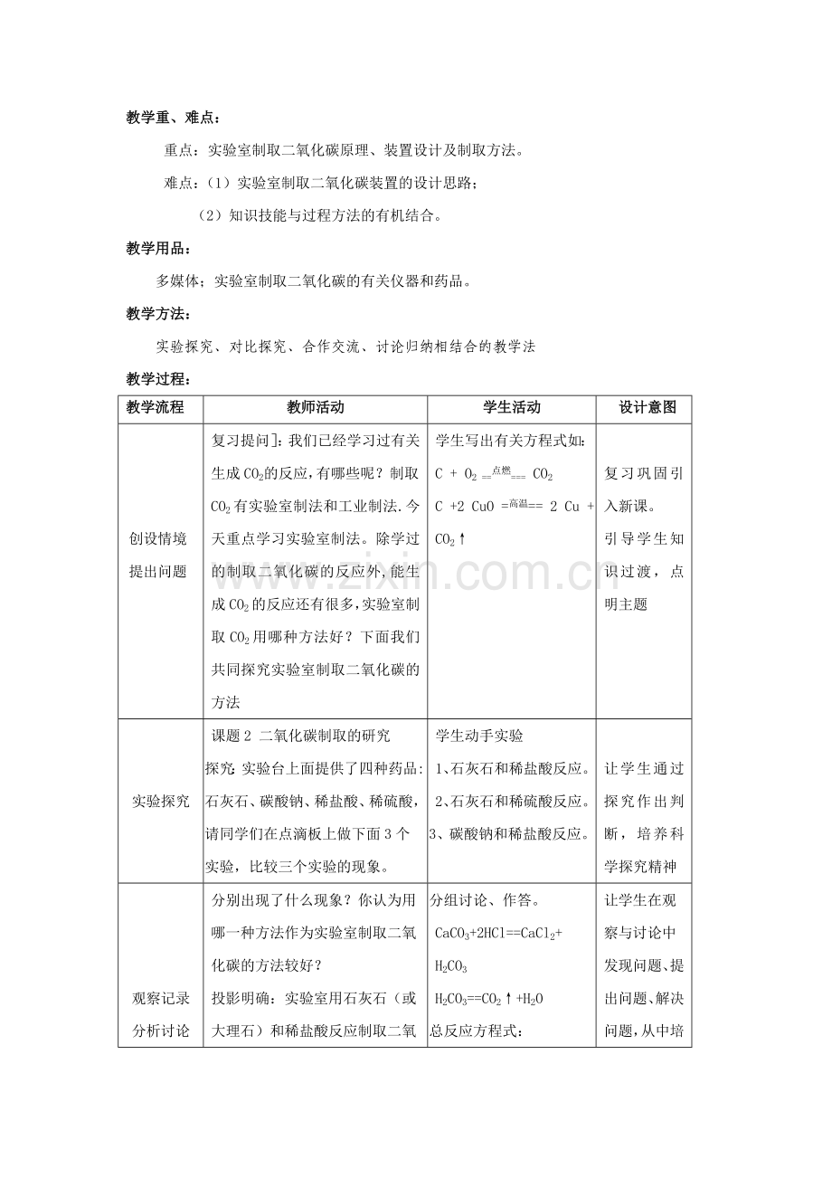 九年级化学第六单元课题2--二氧化碳制取的研究.doc_第2页
