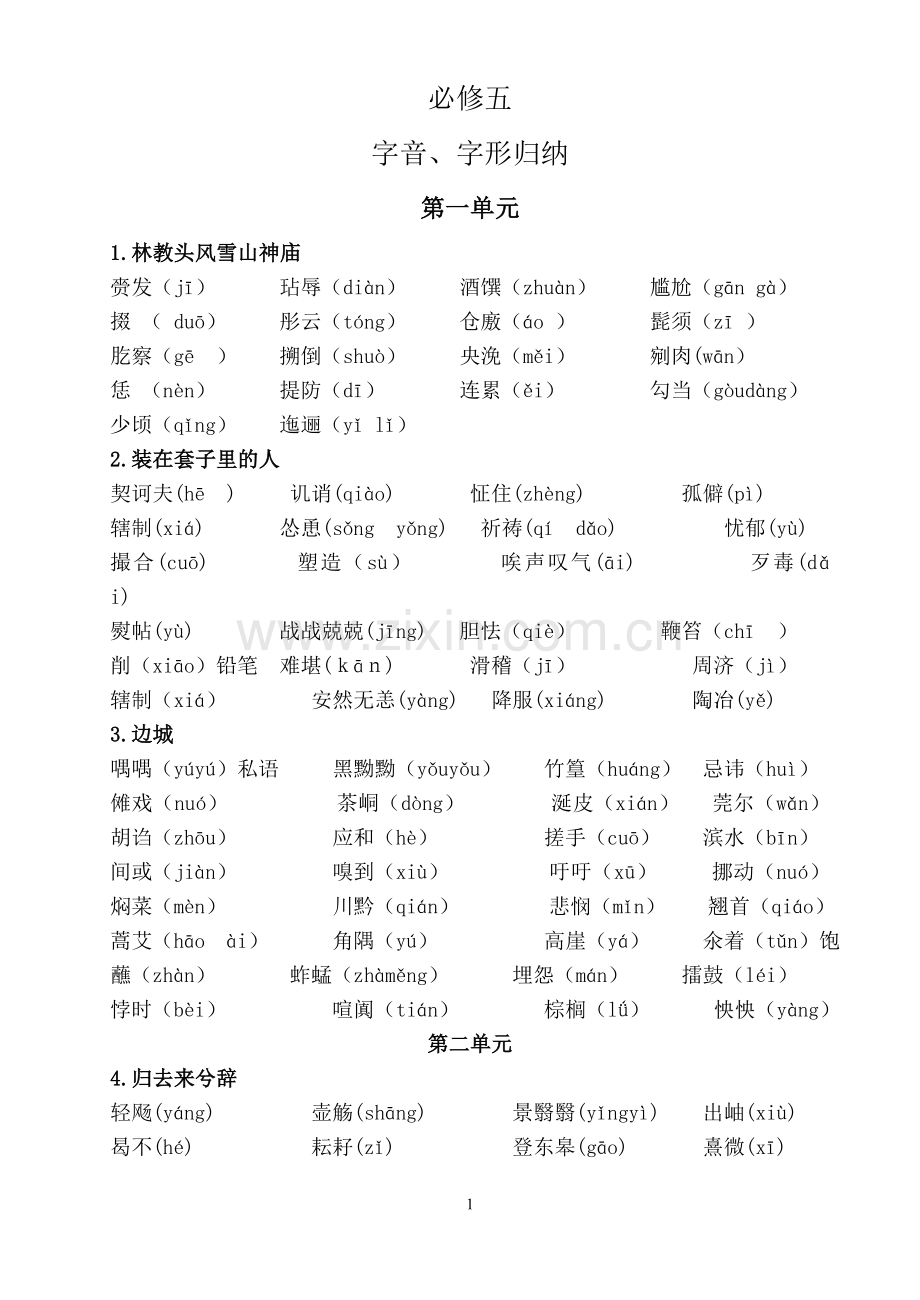 必修五字音字形整理.doc_第1页