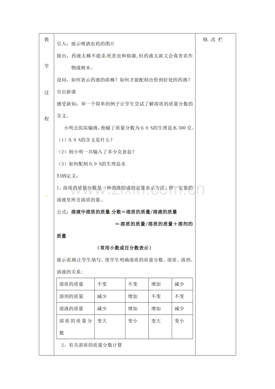 八年级科学上册 1.5 物质的溶解（3）教案 （新版）浙教版-（新版）浙教版初中八年级上册自然科学教案.doc_第2页