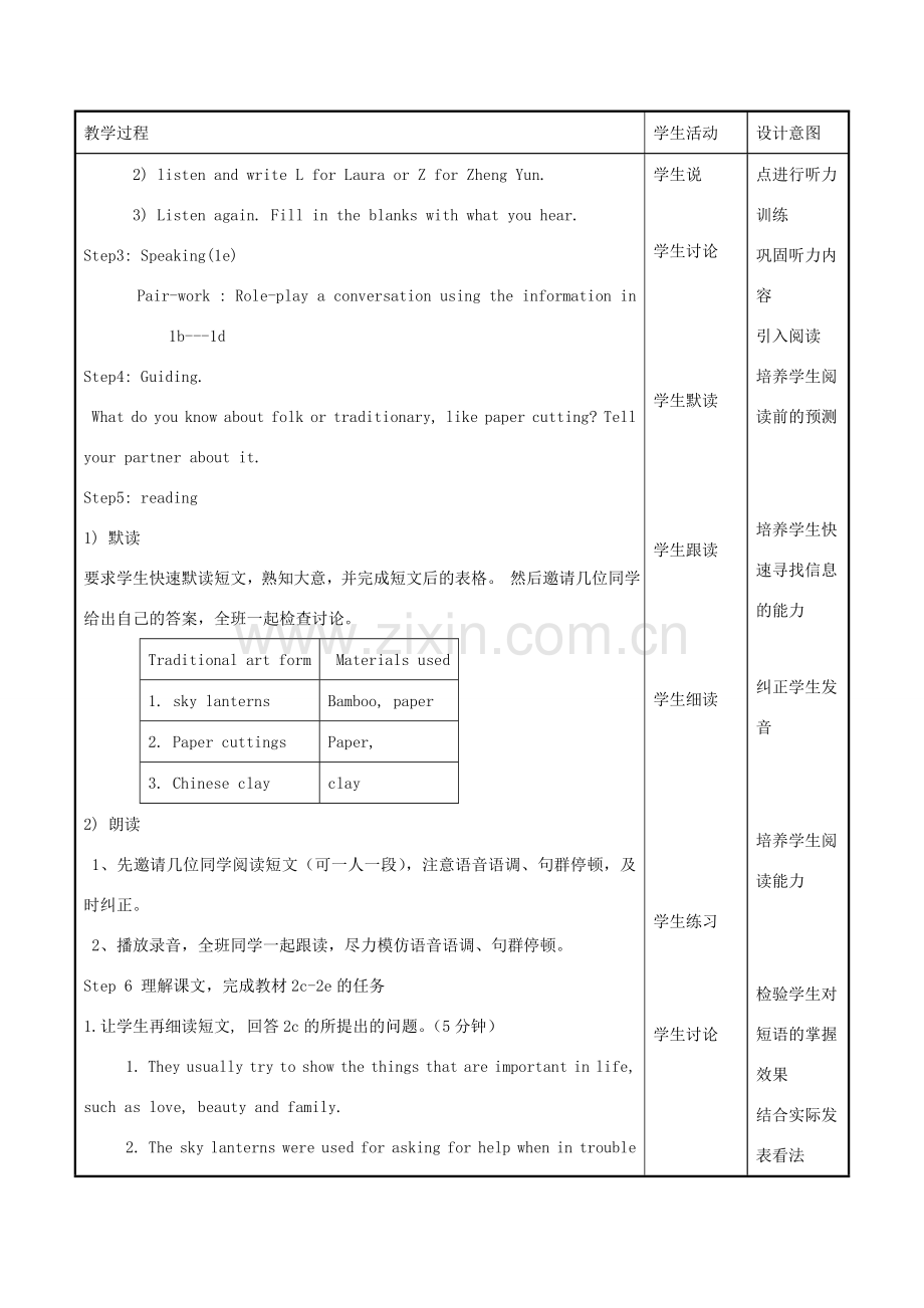 北大绿卡九年级英语全册 Unit 5 What are the shirts made of（第3课时）Section B（1a-2e）教案 （新版）人教新目标版-（新版）人教新目标版初中九年级全册英语教案.doc_第2页