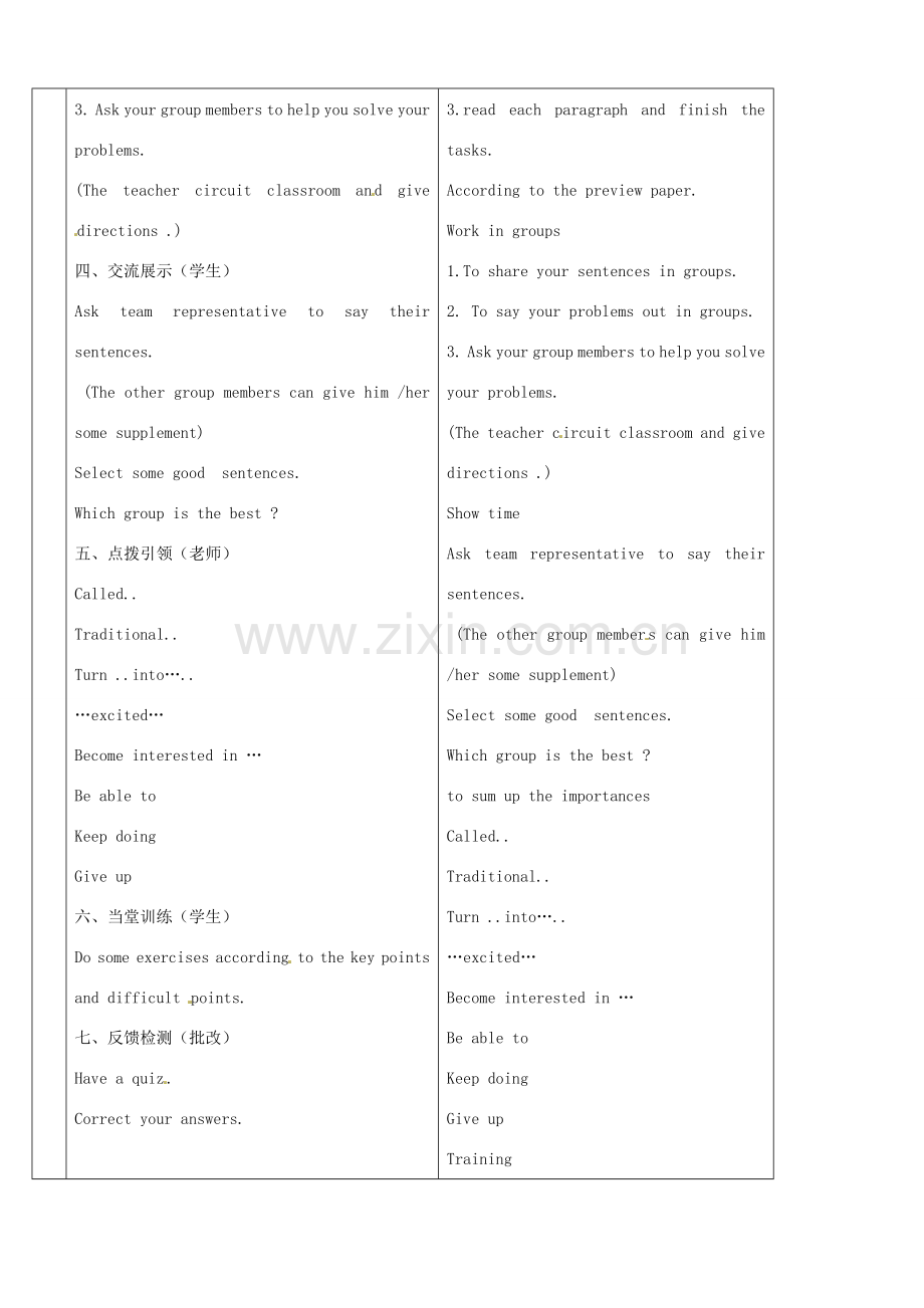 八年级英语上册 Unit 4 An old man tried to move the mountains教案6 （新版）鲁教版-（新版）鲁教版初中八年级上册英语教案.doc_第2页