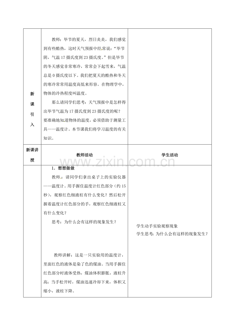 八年级物理上册 3.1 温度教案 （新版）新人教版-（新版）新人教版初中八年级上册物理教案.doc_第2页