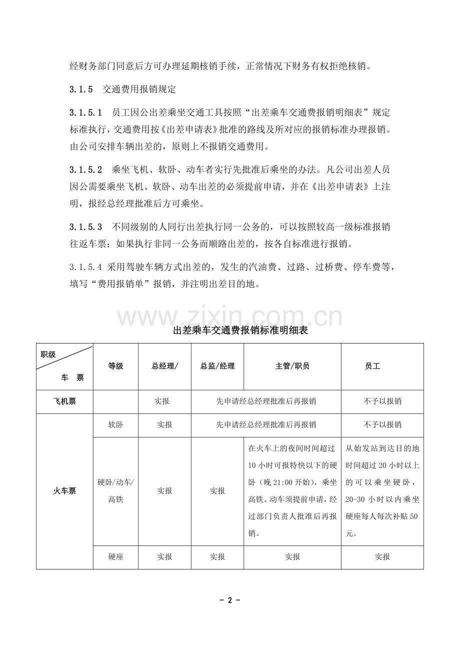 2017年出差费用报销管理规定.doc_第2页