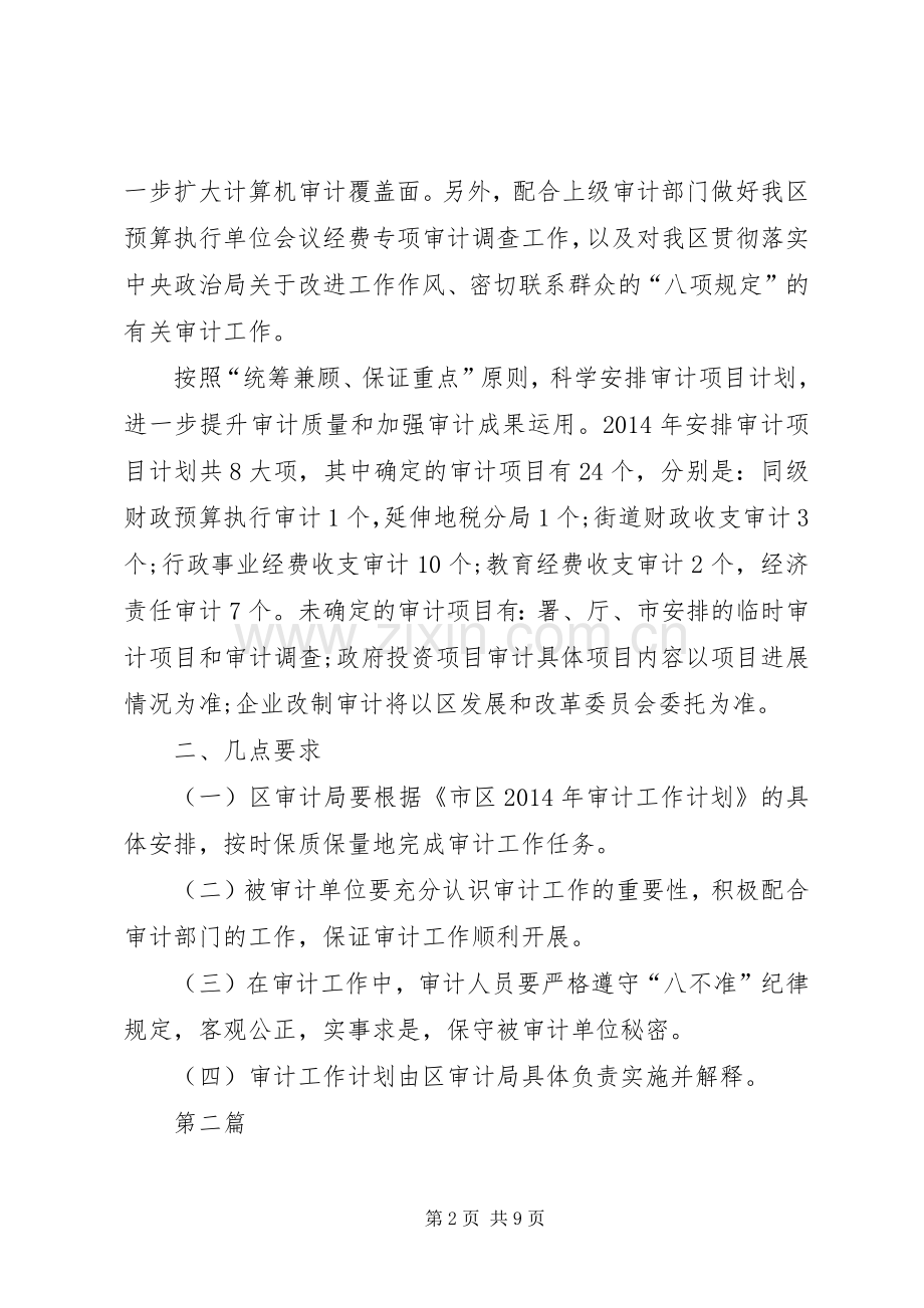 XX年审计工作计划5篇.docx_第2页