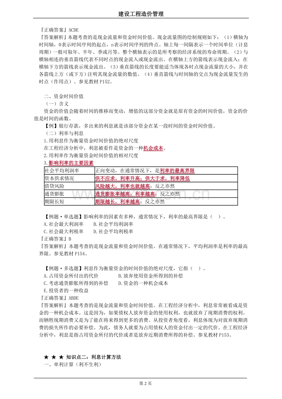 2017 造价工程师管理 基础学习班 第四章 工程经济.doc_第2页