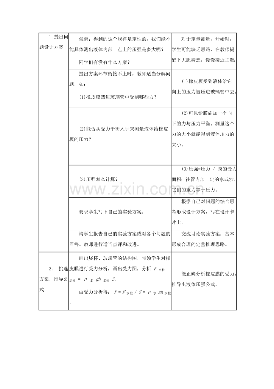 八年级物理下册 第九章 压强 9.2 液体的压强教案 教科版-教科版初中八年级下册物理教案.doc_第2页