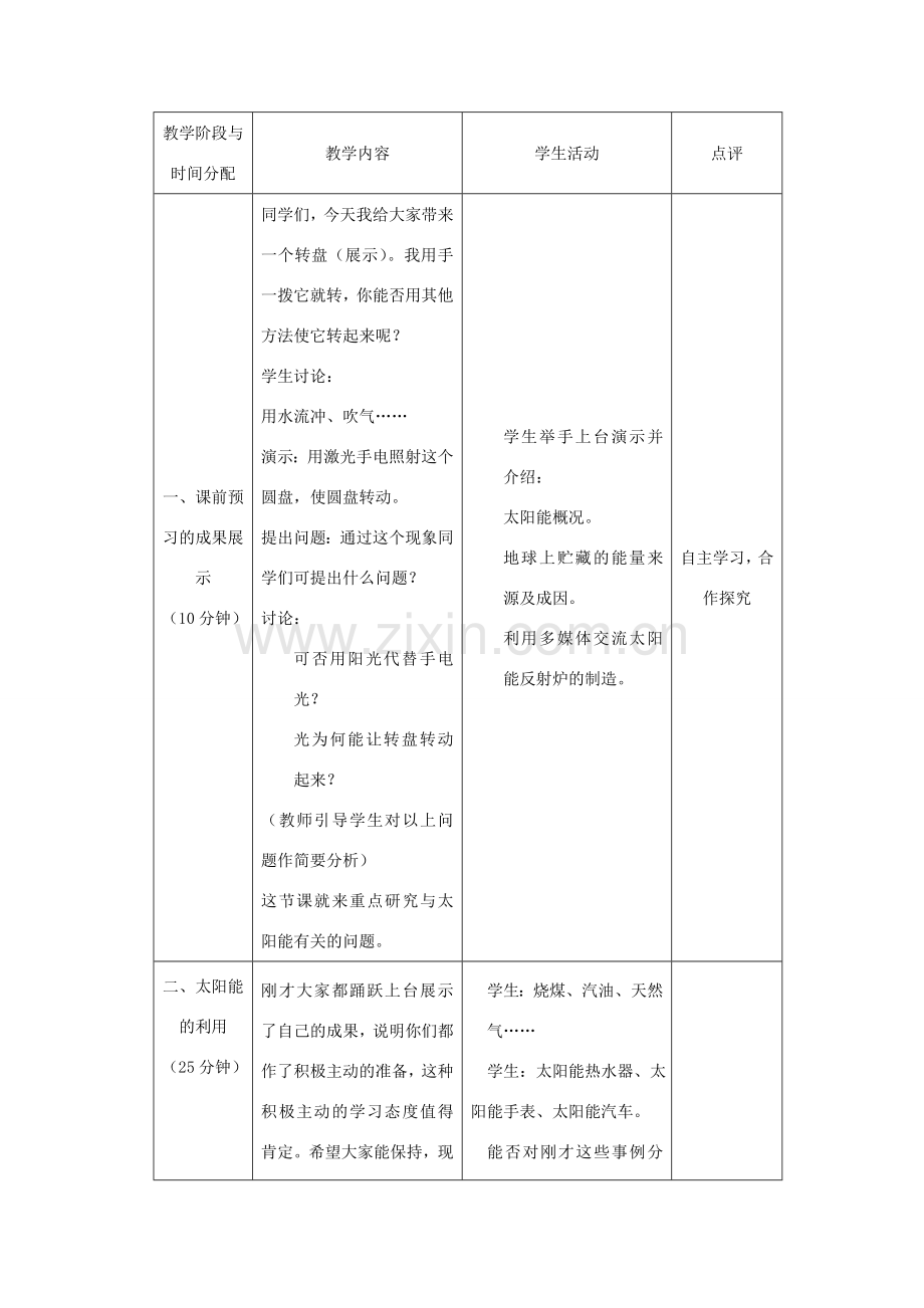 九年级物理下册 18.3 太阳能教案 （新版）苏科版-（新版）苏科版初中九年级下册物理教案.doc_第2页