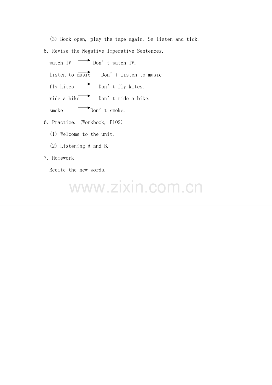 七年级英语：预备课程Unit 9 Signs Period 2教案牛津版.doc_第2页