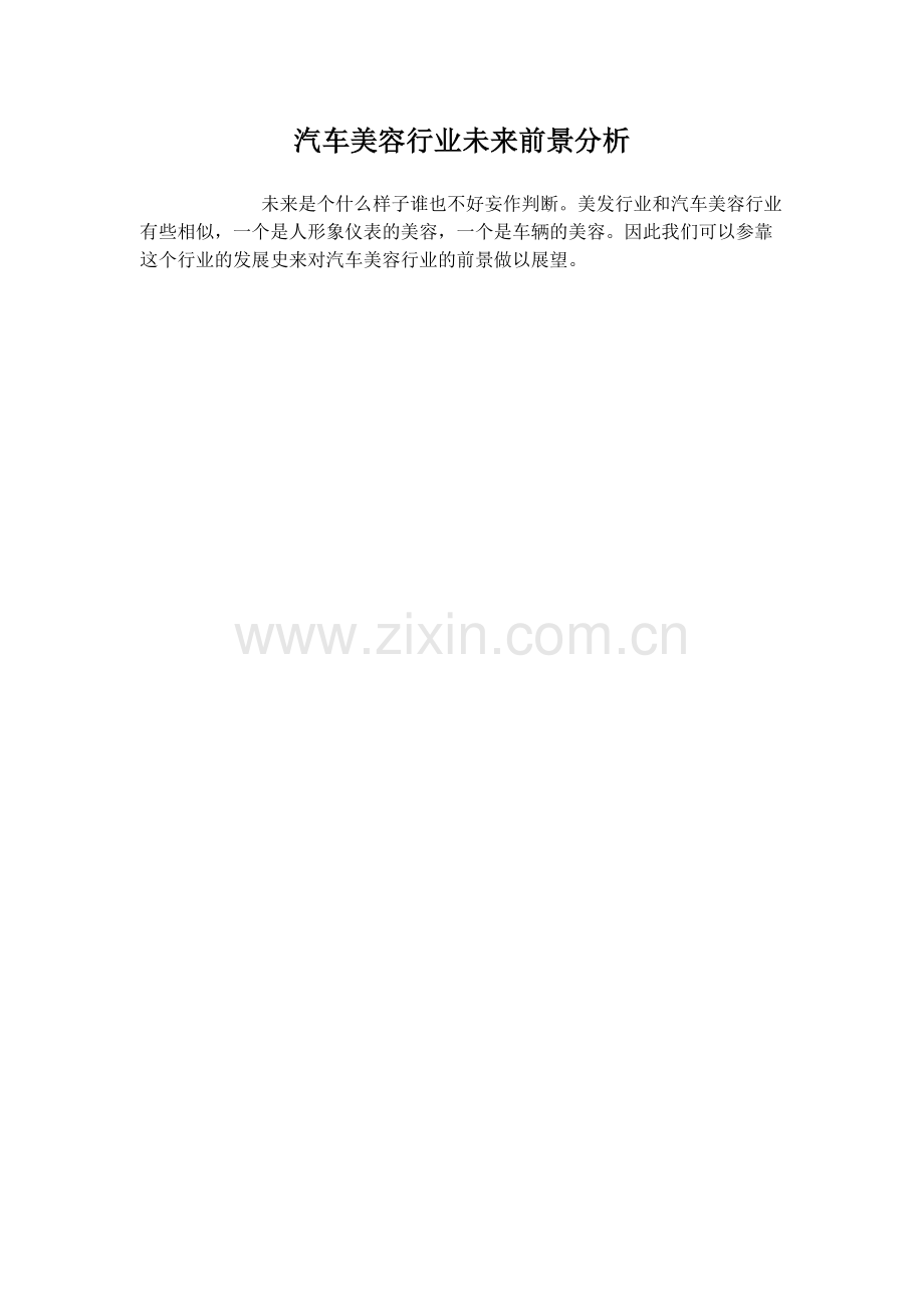 汽车美容行业未来前景分析.docx_第1页