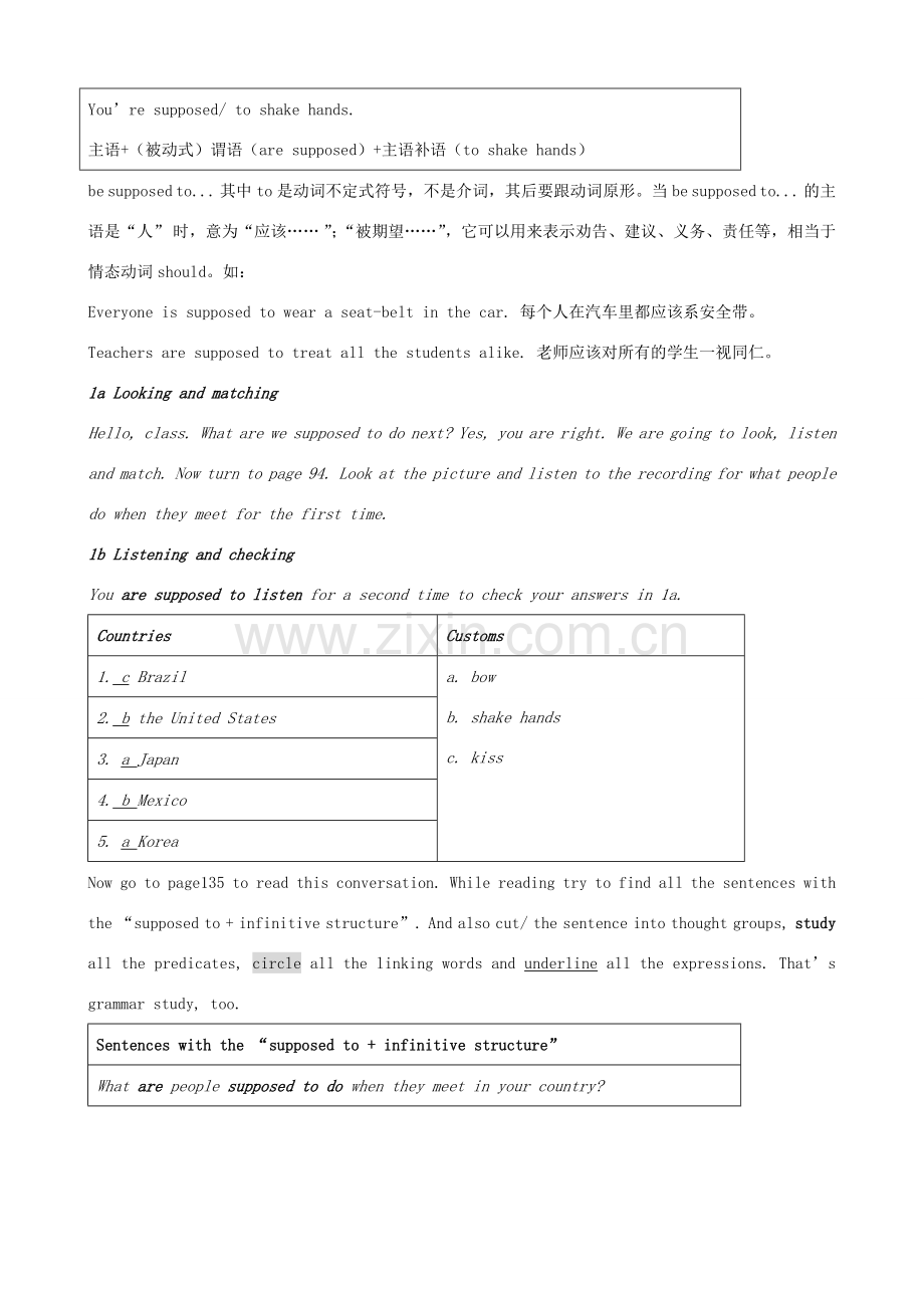 九年级英语全册 Unit 12 You’re supposed to shake hands教案 人教新目标版.doc_第2页