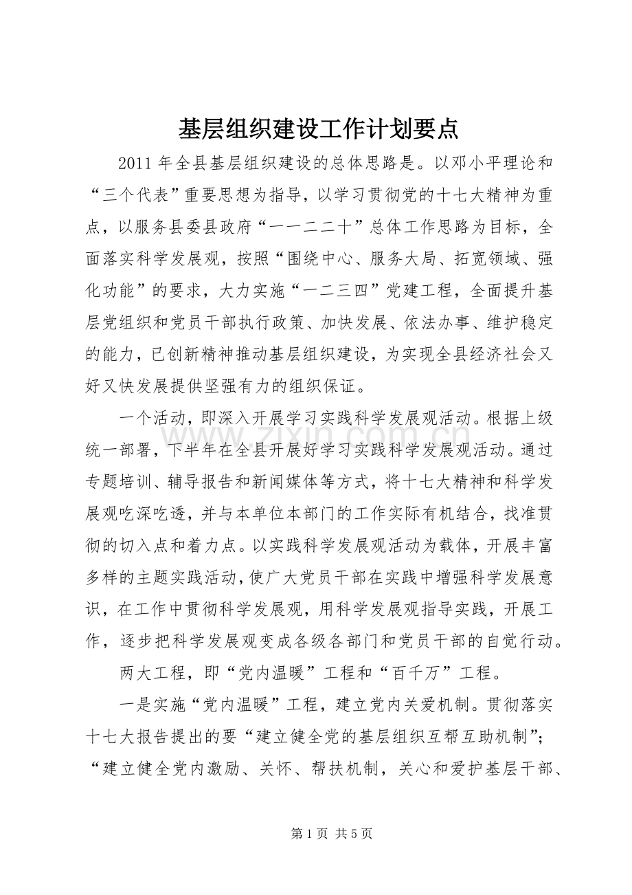 基层组织建设工作计划要点.docx_第1页