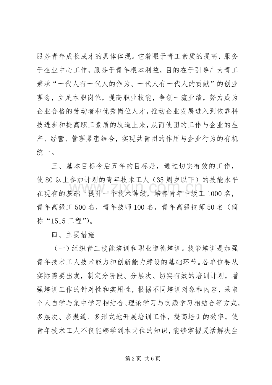 实施“青工技能振兴计划”争当青年岗位能手活动意见(2).docx_第2页