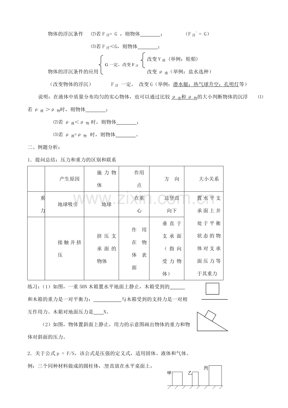 江苏省红蚂蚁教育咨询中心九年级物理 压强和浮力教案1.doc_第2页