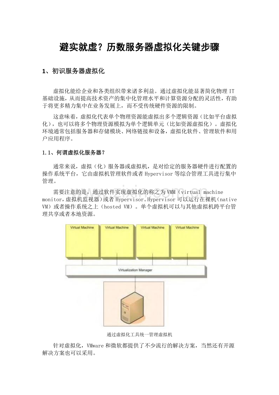 避实就虚？历数服务器虚拟化关键步骤.docx_第1页